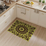 Vibrant Yellow Persian Sun Mandala Rug