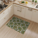 Abstract Agate Spiral Area Rug in Yellow Green