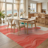 Red Flowing Wave Area Rug