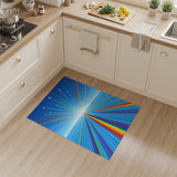 Rainbow Airplane Burst Washable Area Rug