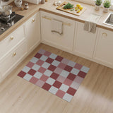 Pink Checkered Geometric Area Rug