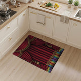 Red Curtain Rainbow Fringe Area Rug