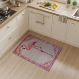 Exotic Pink Flamingo Boho Area Rug