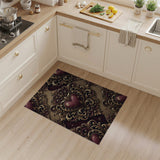 Ornate Baroque Cracked Heart Distressed Rug