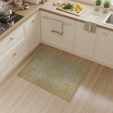 Intricate Gold Heritage Tribal Area Rug