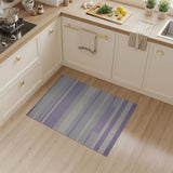 Purple Grey Striped Geometric Area Rug