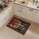 Psychedelic Mushroom Forest Boho Area Rug
