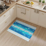 Blue Circuit Board Geometric Area Rug