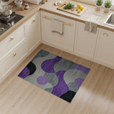 Purple Grey Abstract Geometric Area Rug