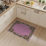 Pink Elegant Pink Ornate Border Area Rug