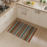 Striped Geometric Modern Vibrant Multi-Color Striped Area Rug