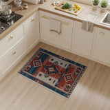 Southwestern Geometric Area Rug in Red Navy