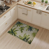 Palm Frond Coastal Area Rug in Green Beige