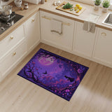 Enchanted Purple Moon Forest Silhouette Rug