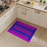 Vibrant Pink Blue Grid Geometric Area Rug