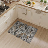 Tan Grey Geometric Southwestern Rug