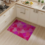 Pink Hearts Geometric Area Rug
