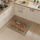 Vintage Musical Notes Brown Area Rug