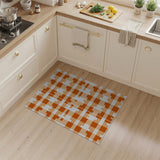 Bold Orange Geometric Check Area Rug