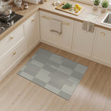 Minimalist Beige Grey Geometric Block Rug