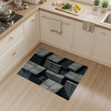 Stacked Concrete Grey Geometric Area Rug