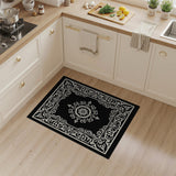 Ornate Medallion Ornate Black White Persian Medallion Rug