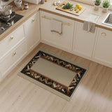 Southwestern Brown Tan Geometric Border Area Rug
