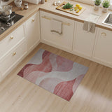 Flowing Pink Waves Abstract Area Rug