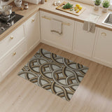 Beige Interlocking Circles Geometric Area Rug