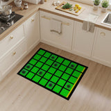 Modern Green Halftone Grid Area Rug