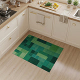 Vibrant Green Geometric Block Area Rug