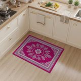 Pink Ornate Pink Persian Floral Area Rug