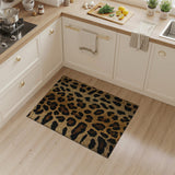 Leopard Print Area Rug in Tan Black