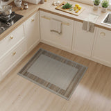Beige Woven Border Area Rug with Tan Stripes