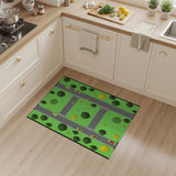 Kids Cartoon Road Play Area Rug with Taxis Parks