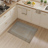Coastal Beach Beige Textured Stripe Woven Area Rug