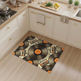 Retro Vinyl Records Cassette Area Rug