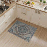 Intricate Blue Teal Persian Medallion Area Rug