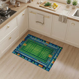 Urban Soccer Field Cityscape Area Rug