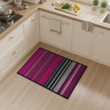 Geometric Modern Vibrant Pink Striped Geometric Area Rug