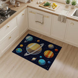 Pixel Art Solar System Kids Area Rug