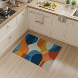 ODIKA Modern Abstract Geometric Washable Area Rug - Low Pile Non-Slip Carpet