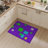 Purple Multi-Color Geometric Block Area Rug