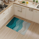 Teal Ocean Wave Gradient Coastal Rug