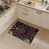 Basketball Champions Distressed Vintage Area Rug