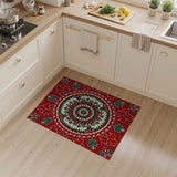 Red Traditional Persian Red Mandala Persian Area Rug