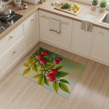 Vibrant Red Berry Clusters Branch Rug