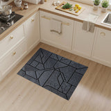 ODIKA Modern Geometric Slate Gray Washable Area Rug - Low Pile Non-Slip Indoor Rug