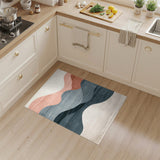 Layered Wave Blue Teal Area Rug