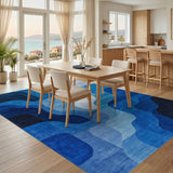 Abstract Area Blue Abstract Wave Area Rug